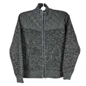 Gioberti Mens Regular Fit Quilted Sweater Jacket SW-810 Melange Charcoal Size 14